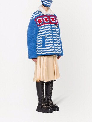 Miu Miu Crochet-Knit Wool Jacket