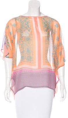 Clover Canyon Abstract Print Short Sleeve Blouse