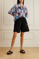 Thumbnail for your product : Balenciaga Embroidered Cotton-jersey Shorts - Black