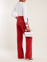 Thumbnail for your product : Valentino High-rise Straight-leg Cotton-blend Trousers - Red Multi