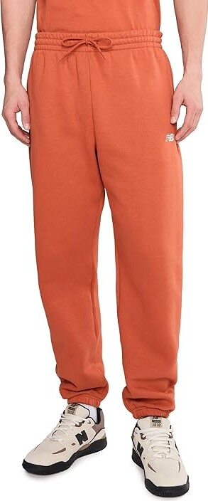 New Balance Sport Essentials Fleece Joggers Men's Clothing Cinnamon/White : MD, Cotton/Polyester