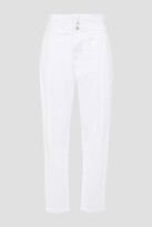 Thumbnail for your product : J Brand Carey Pleated Acid-wash High-rise Tapered Jeans