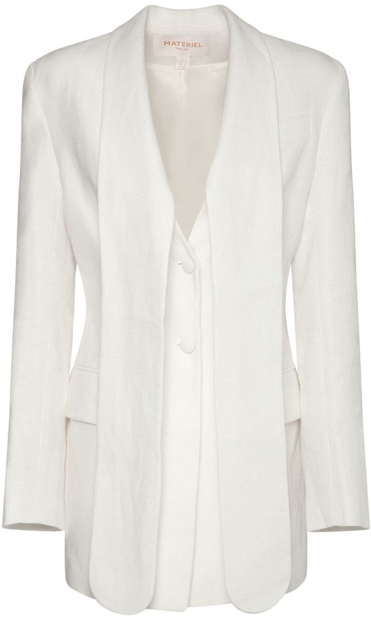 long blazer white