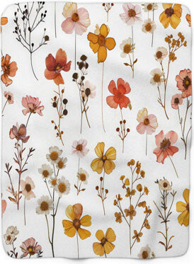 MentionedYou Botanical Impressions - 1 Piece Premium Sherpa Bla Blanket