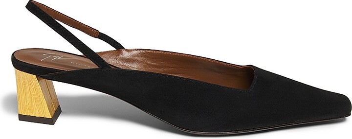 Giuseppe Zanotti Women's 45MM Suede Slingback Pumps - Nero Oro - Size 6