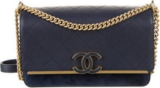 Chanel Lady Coco Wallet On Chain Quilted Caviar And Suede Auction