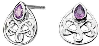 Heritage Sterling Silver and Amethyst Celtic Looped Teardrop Stud Earrings