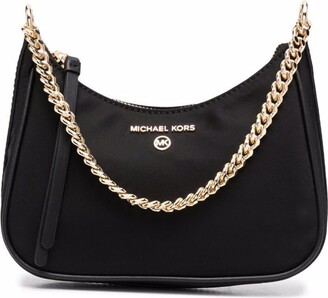 Michael Kors Jet Set Charm Sm Chain Pouchette In Sig Coated Twill