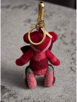 Burberry Thomas Bear Charm in Check Cashmere