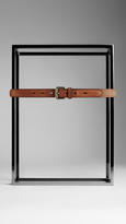 Thumbnail for your product : Burberry Canvas Check and Leather Belt