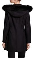 Thumbnail for your product : George Simonton Fox Fur-Trim Hooded Coat