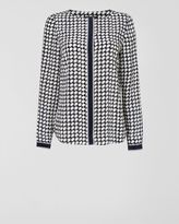 Thumbnail for your product : Jaeger Small Dogtooth Silk Blouse