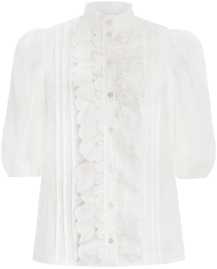 Zimmermann Amelie Scallop Frill Blouse ShopStyle Tops