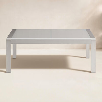 Linon Karah Aluminum and Tempered Glass Outdoor Coffee Table