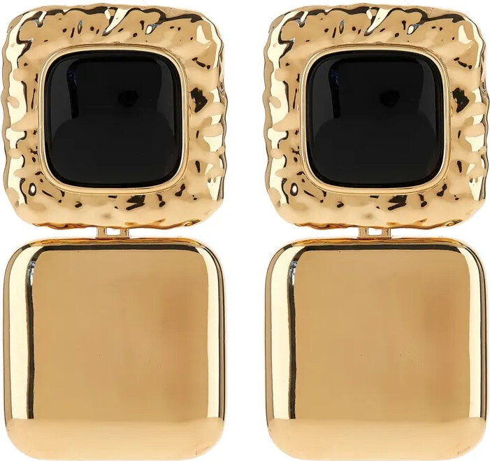 Self-Portrait Textured Square Earrings