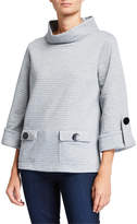 Thumbnail for your product : Joan Vass Ottoman Two-Pocket 3/4-Sleeve Pullover