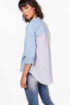 Thumbnail for your product : boohoo Erin Stripe Dip Back Shirt