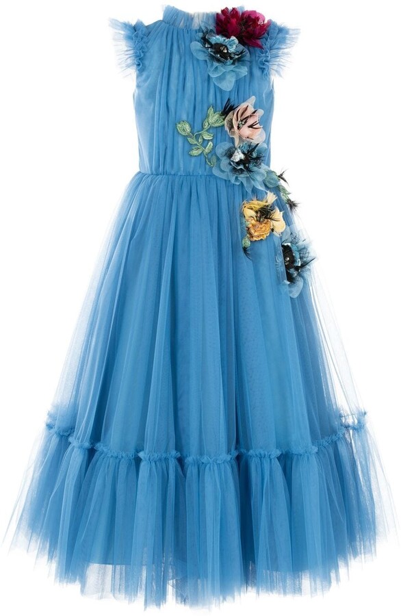 MARCHESA KIDS COUTURE Flower-Embellished Tulle Gown - ShopStyle Girls'  Dresses