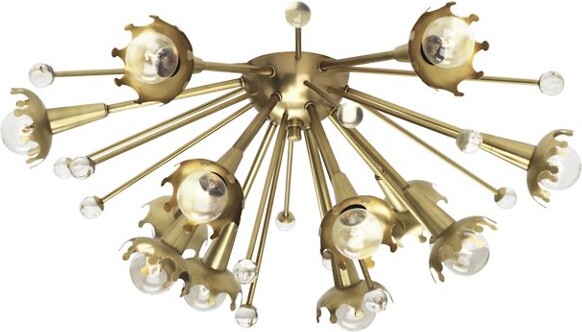 Jonathan Adler Sputnik Ceiling/Wall Light in Gold, Size: Large