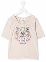 Thumbnail for your product : Kenzo Kids Tiger-embroidery cotton T-shirt