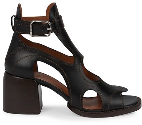 Chloé Gaile Cutout Leather Ankle Boots - ShopStyle