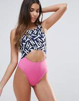 Thumbnail for your product : Tommy Hilfiger Logo Cut Out Swimsuit