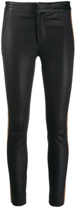 Drome Contrast Band Skinny Leather Trousers