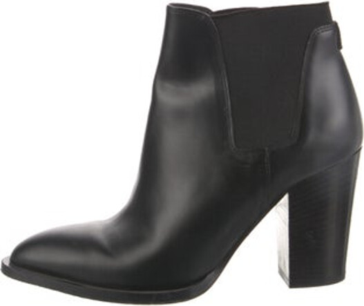 Vince Leather Ankle Chelsea Boots Black Semi-Pointed Toes Unfortunately, due to restrictions, this item may not be eligible for shipping in all areas.