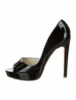 Thumbnail for your product : Rupert Sanderson Patent Leather Bow Accents D'Orsay Pumps Black