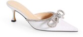 Thumbnail for your product : MACH & MACH Glitter Double Crystal Bow Pointed Toe Mule
