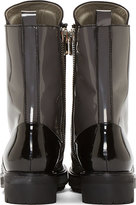 Thumbnail for your product : CNC Costume National Grey Patent Leather Hilton Combat Boots
