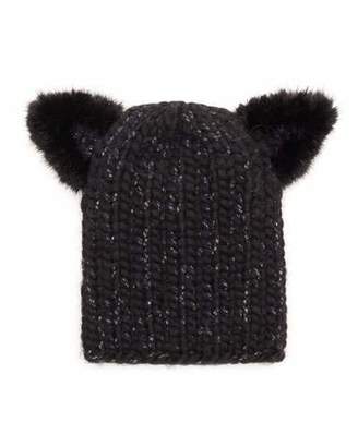 Eugenia Kim Knit Hat W/Cat Ears, Black