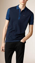 Thumbnail for your product : Burberry Indigo Dye Colour Block Cotton Polo Shirt