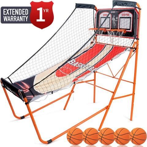 Deco Gear Arcade Basketball Game, Indoor 1-4 Player w/ 1 Year Extended Warranty