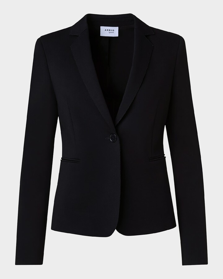 Akris Punto Wool Jersey Tailored Blazer Jacket