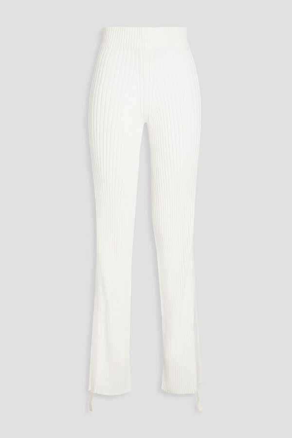 Dion Lee Ribbed cotton-blend flared pants