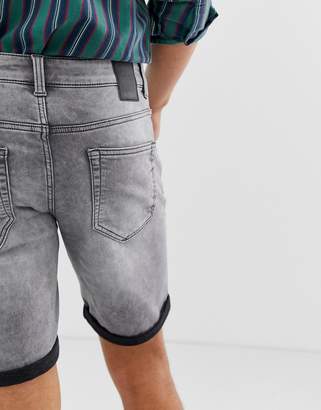 ONLY & SONS denim shorts in gray wash