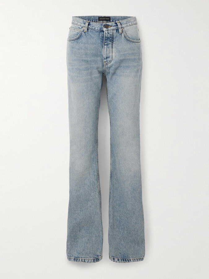 Balenciaga - Distressed Mid-rise Straight-leg Jeans - Blue