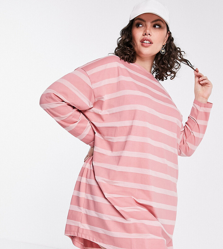 Plus Size BUSTE jusqu'à 50" XL KEKOO SUPERBE en Coton Mélangé A-line Robe longue rose 