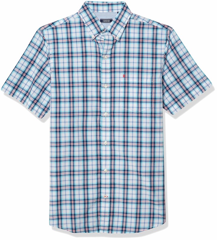 Izod Men's Breeze Short Sleeve Plaid Shirt - ShopStyle
