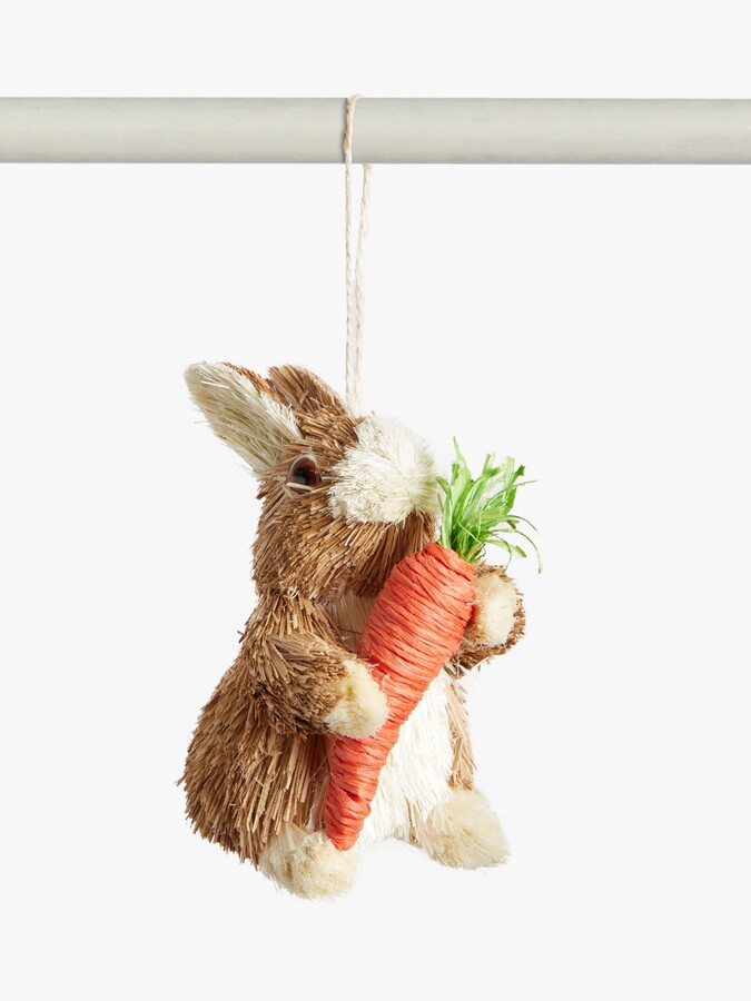 John Lewis John Lewis Straw Rabbits Spring Easter Gardener’s Boy & Girl Decorations Set 