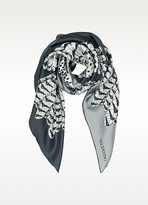 Thumbnail for your product : Valentino Owl Print Twill Silk Square Scarf