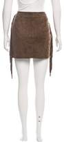 Thumbnail for your product : Sandro Fringed Suede Skirt