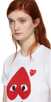 Thumbnail for your product : Comme des Garcons Play White Polka Dot Heart Logo T-Shirt