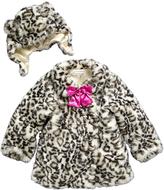 Thumbnail for your product : Ladybird Girls Animal Faux Fur Coat and Hat