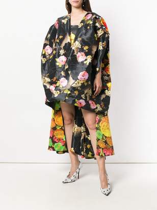 Richard Quinn floral print oversized high low dress