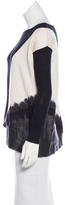 Thumbnail for your product : Alice + Olivia Wool Leather-Trimmed Sweater