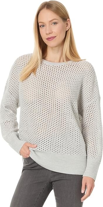 Eileen Fisher Crew Neck Sweater Women's Sweater Seasalt : LG, Wool