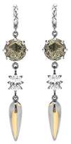 Bottega Veneta Sterling silver and 24kt gold earrings with chalcopyrite and cubic zirconia