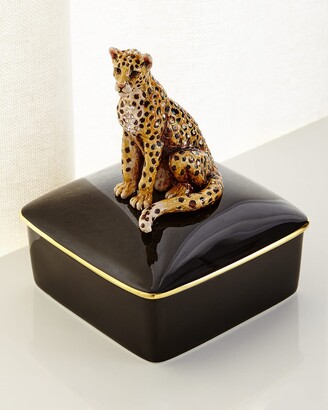 Jay Strongwater Leopard Porcelain Box